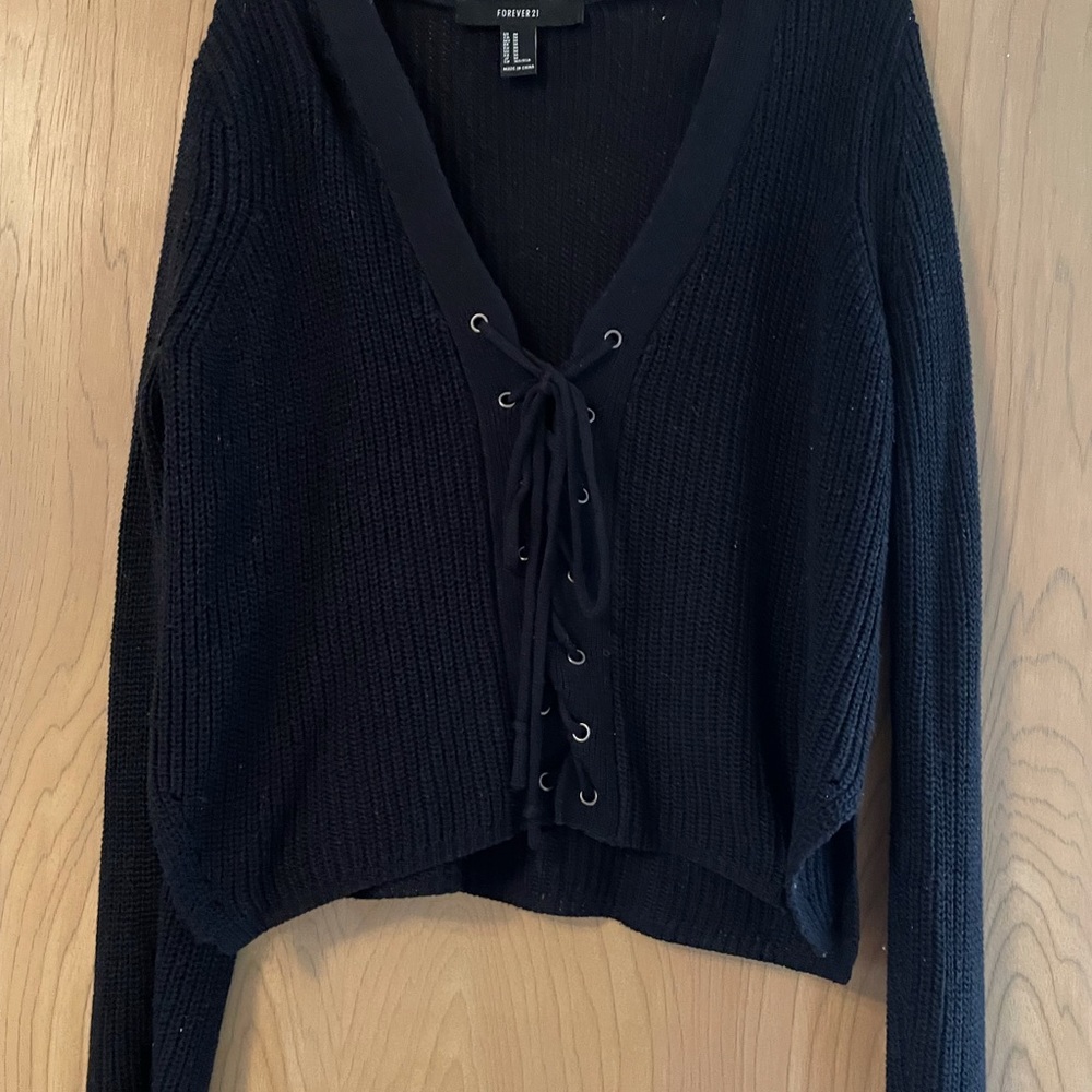 Forever 21 lace up sweater